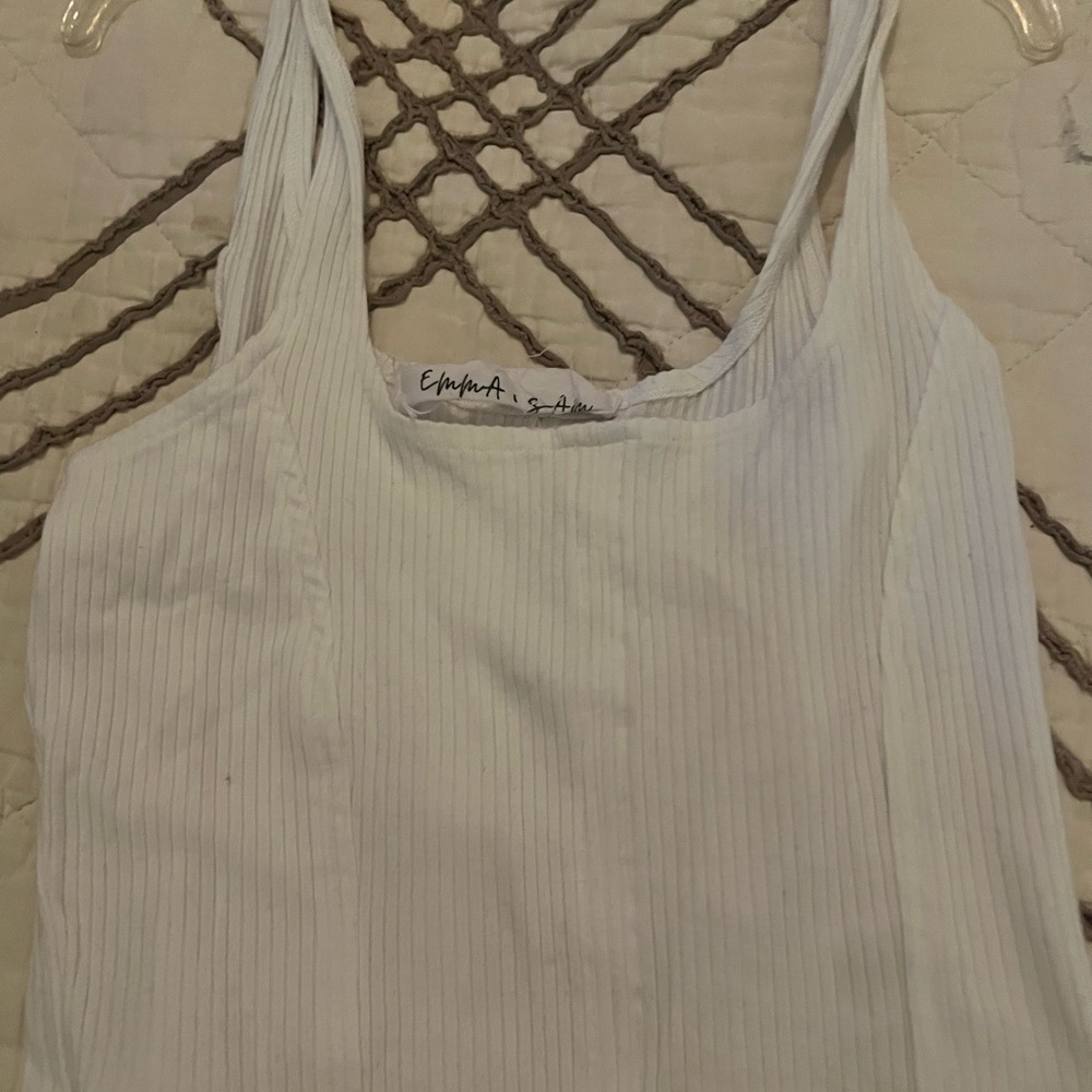 Emma & Sam White Ribbed Camisole
